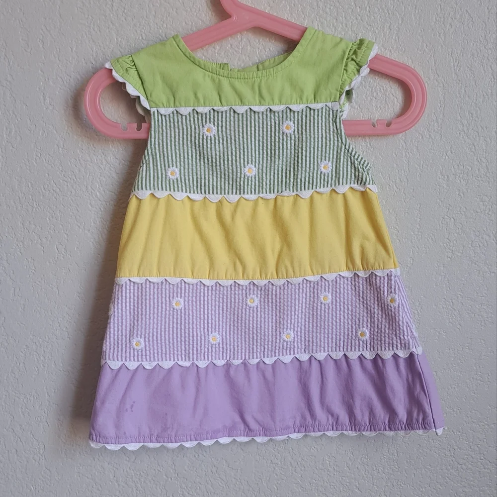 Gymboree Girls Colorful Pastel Striped Dress Size 6 Months